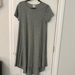 LuLaRoe Asymmetrical Dress in Olive Green